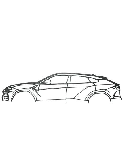 Lamborghini Urus Silhouette [3D-gedruckt]